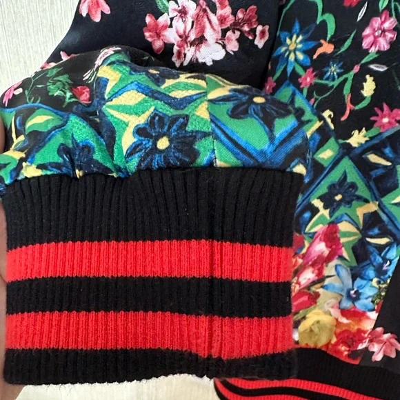 ALICE and OLIVIA Lila Oversized Patchwork Bomber Jacket - Picture 14 of 16